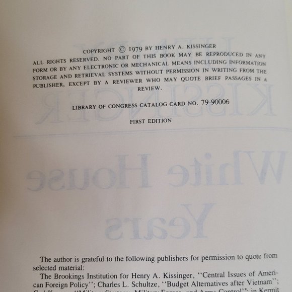 Henry Kissinger White House Years w/Slipcase Signed Limited First Ed 1979 - Picture 3 of 14